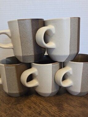 Fabrik Stoneware Jim McBride Limited Pattern Agate Pass Set Of 5 Mugs Vintage